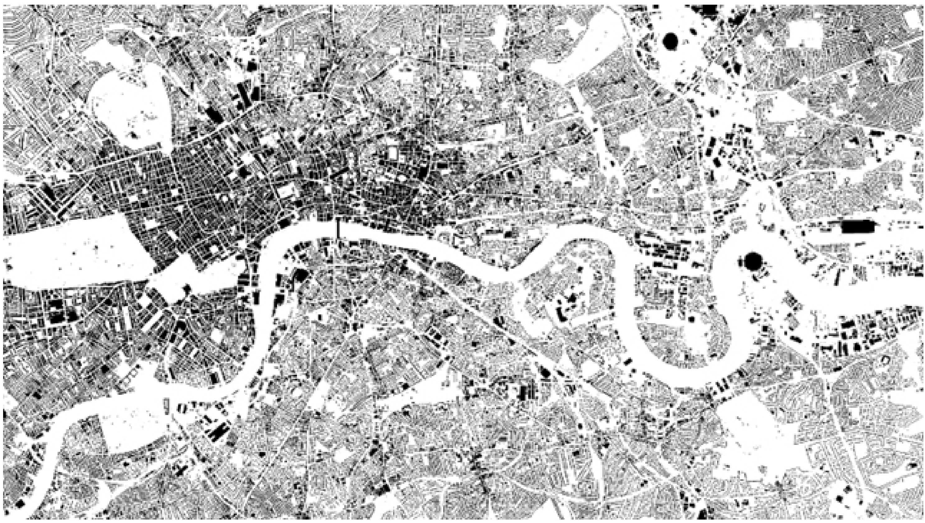 Buildings outlines that were used to locate receptor points in the 3D model for Central London.