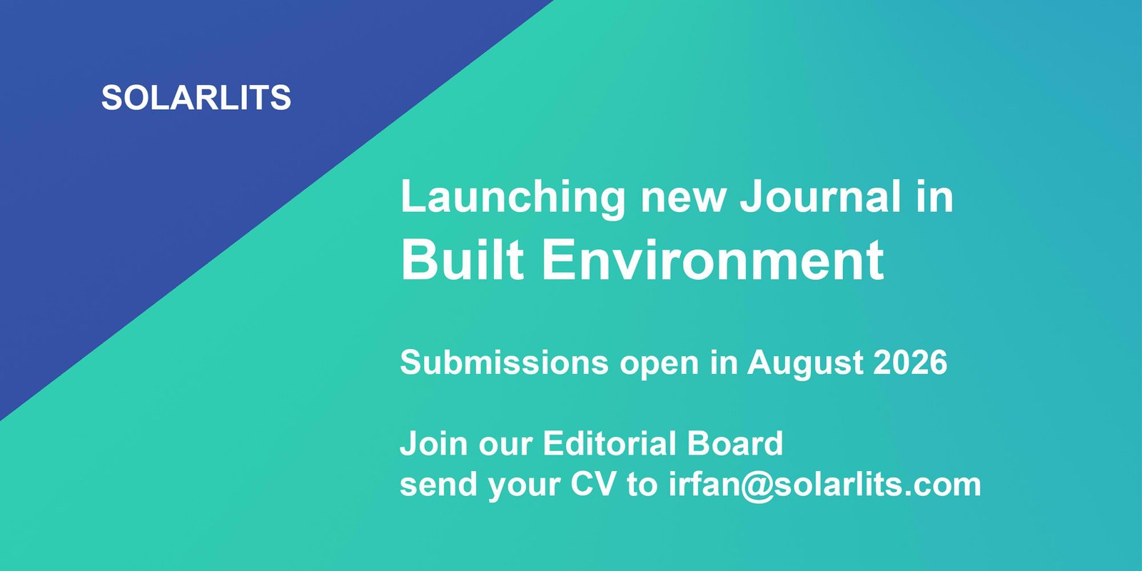 Launching new journal in Built Environment