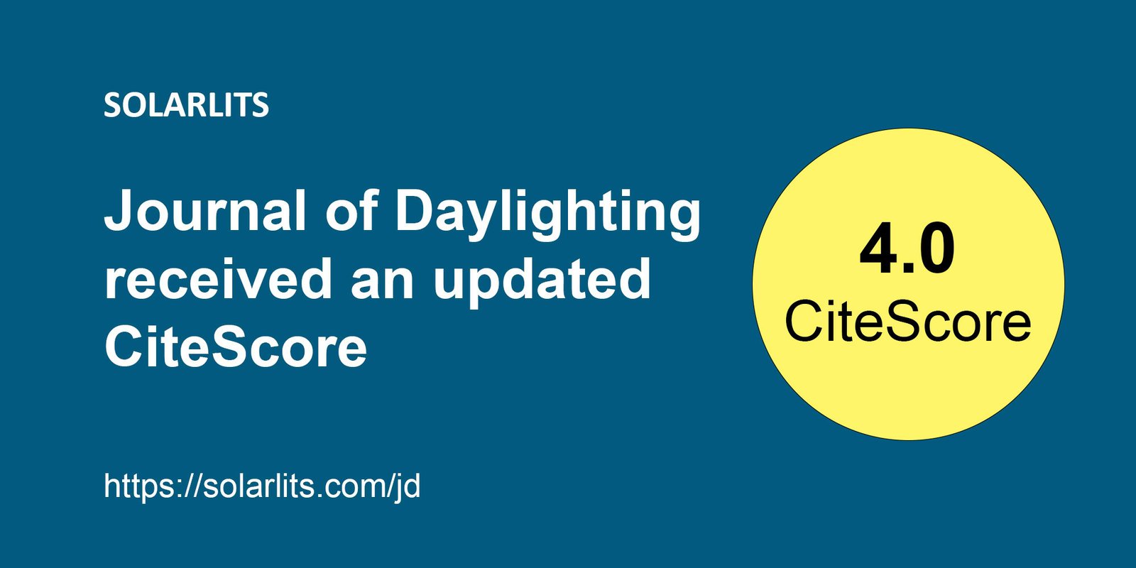 2025 CiteScore of Journal of Daylighting